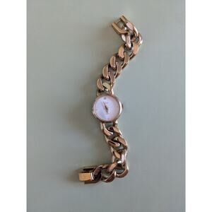 Vintage Timex Gold Tone Chunky Chain Watch 6.5in Working